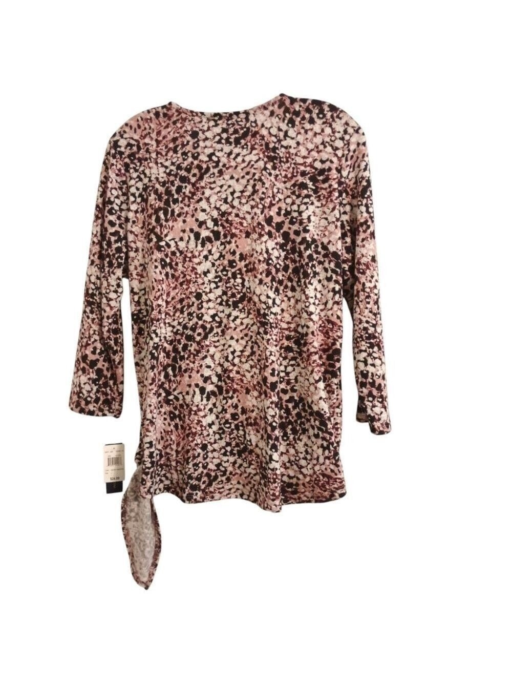 NWT Adrienne Vittadini Lilac Swirl Animal Print Wrap Sweater Size Large - Picture 3 of 9
